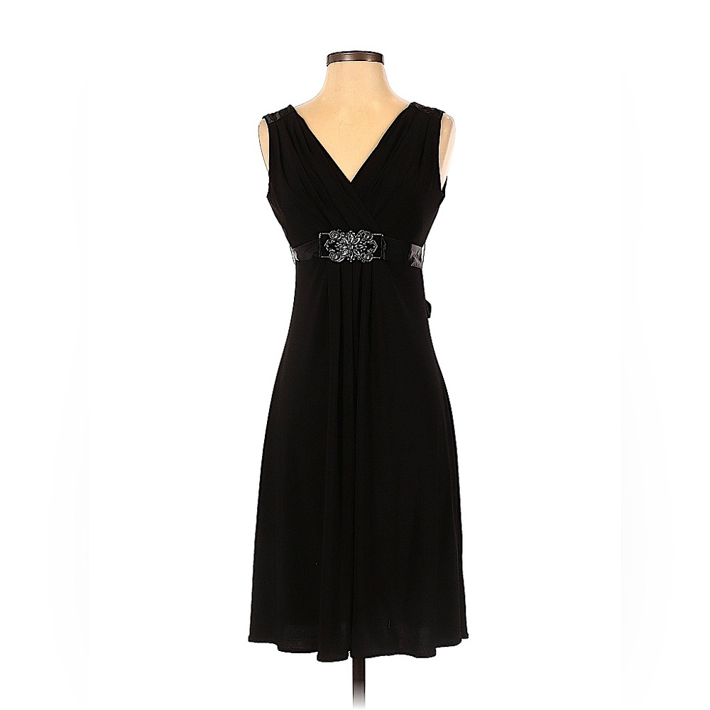 Scarlett Nite Little Black Dress Embellished Cocktail Wedding Event Petite VNeck